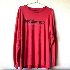 Fox Riders Red Long Sleeve Racing Tee Shirt Men's XXL